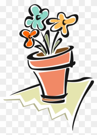 Vector Illustration Of Flower Pot With Flowers - Vasi Con Fiori Clip Art - Png Download