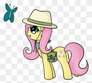 Chibi95, Butterfly, Clothes, Explorer Outfit, Fluttershy, - Cartoon Clipart