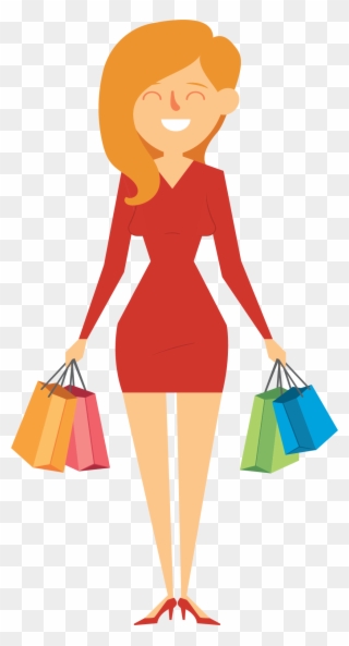 Illustration Happy For Women - Going Shopping Png Clipart