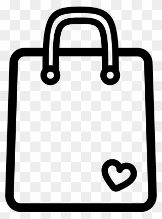 Shopping Bag Outline Tool With A Small Heart Svg Png - Shopping Bag Transparent Png Clipart