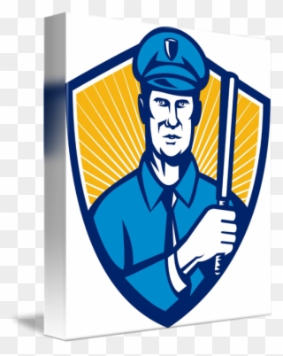 Vector Free Library Officer Shield Retro By Aloysius - Police Officer Clipart