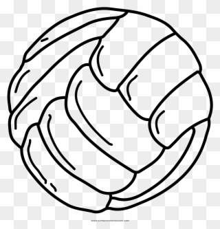 Volleyball Coloring Page - Line Art Clipart