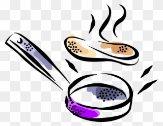 Vector Illustration Of Frying Pan, Frypan Or Skillet - Roast Chicken Clipart