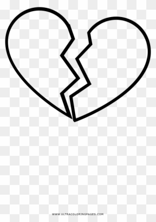 Broken Heart Coloring Page - Heart Clipart