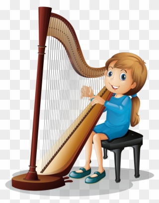 Harp Royalty - Niño Tocando Arpa Clipart