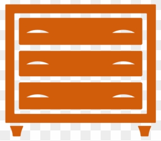 Drawer Chest Icon Orange , Png Download - Wood Clipart
