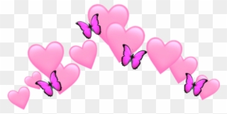 #heart #pink #hearts #butterfly - Emoji Heart Crown Png Clipart