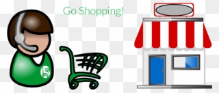 You Go Shopping - Blank Cartoon Storefront Clipart