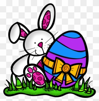 Easter Bunny With Egg - Color By Number Easter Sheets Clipart