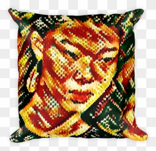 Basic Pillow By Iris Rosenbeg Art Knitted Girl - Cushion Clipart