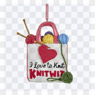 Kurt Adler "i Love To Knit" Knitting Bag Ornament - Crochet Clipart