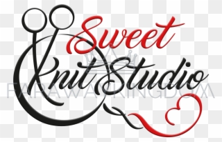 Студия Вязания , Knitting Studio (logotype) - Calligraphy Clipart
