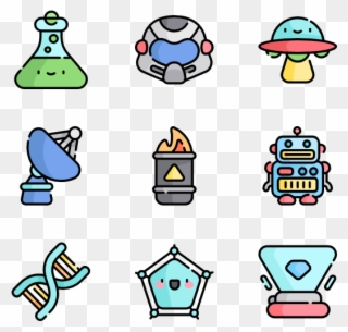 Science Icons Free Vector Fiction Ⓒ - Noodle Icon Clipart