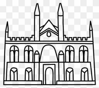 Castle, Medieval, Turrets, Black And White, Png - Arch Clipart