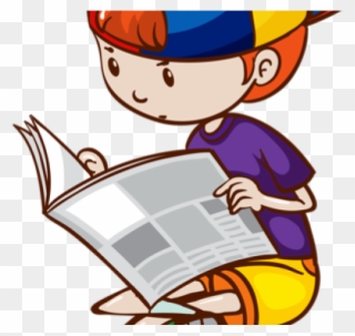 Powerpuff Girls Clipart Pap - Boy Reading Newspaper Clipart - Png Download
