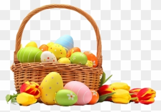 Easter Basket With Eggs Clipart