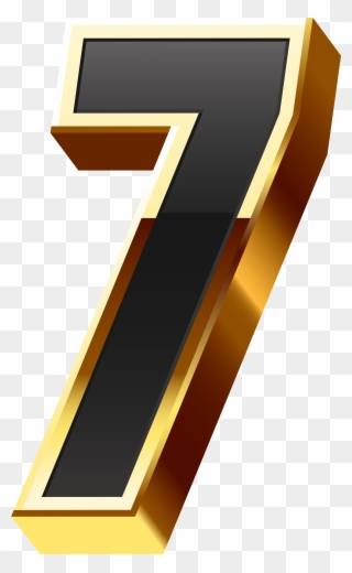 Number Seven Gold Black Transparent Image - Lumber Clipart