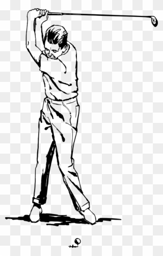 Ball Club Course Golf Golfer Png Image - Golfer Clipart Black And White Transparent Png