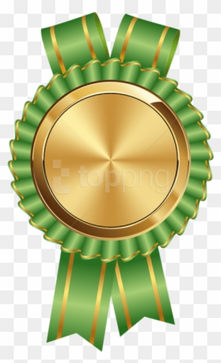 Free Png Download Seal Badge Gold Green Clipart Png - Green And Gold Medal Png Transparent Png