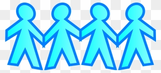 Blue Family Cliparts - Cartoon Stick People Holding Hands - Png Download