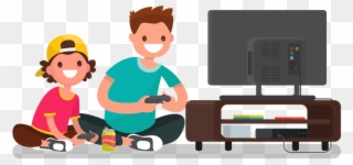 Playing Video Games Clipart - Play Video Games Animation - Png Download