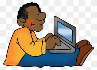 Lap Top - Student On Laptop Clipart Png Transparent Png