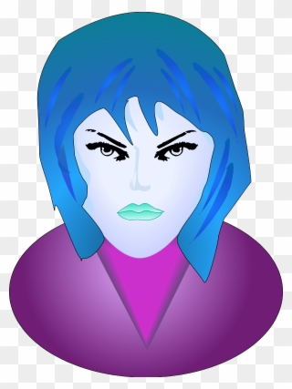 Woman Angry Face - Smiley Femme Fatale Face 1 25 Magnet Emoticon Clipart