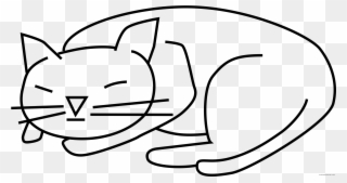 Sleeping Cat Vector Library Download - Cat Clip Art - Png Download