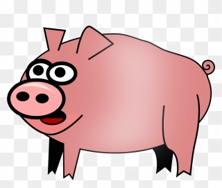 Cute Pig Clipart Clipartix Within Pig Clipart - Cartoon Pig No Background - Png Download