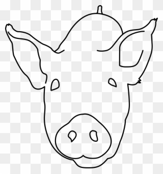 Big Image - Outline Of Pig Head Clipart