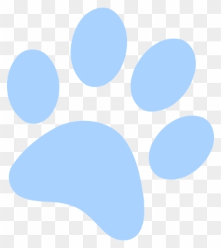 Paw Clipart Blue Dog Pencil And In Color Paw Clipart - Light Blue Paw Print - Png Download