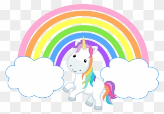 Svg Unicorn Rainbow - Rainbows Clouds And Unicorns Clipart
