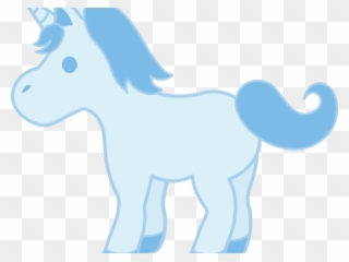 Llama Clipart Blue Unicorn - Cute Blue Unicorn Cartoon - Png Download