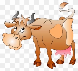 Farm Animals Clipart Funny Cow - Cartoon Farm Animals Transparent Png