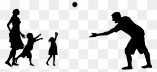 Family Fun Silhouette Icons Png - People Playing Silhouette Png Clipart