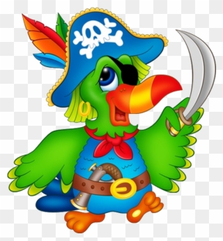 Funny Cartoon Bird Clip Art Images - Cartoon Pirate Parrot - Png Download
