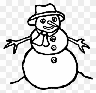 Snowman Coloring Page Purple Kitty - Snowmen To Color Clipart