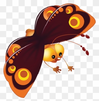 Baby Butterfly Cartoon Cliprt Pictures - Kelebek Iyi Geceler - Png Download