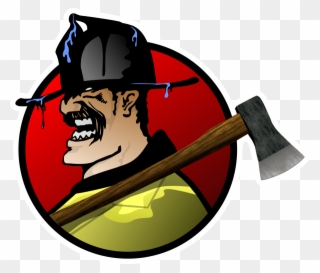Png Black And White Stock Gruff Ax Sticker Firefighter - Firefighter Clipart