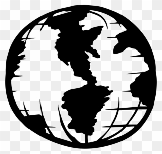 Black And White Globe Png - Earth Black And White Free Clipart