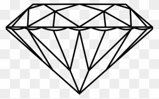 Dimond Drawing Stone - Diamond Outline Png Clipart
