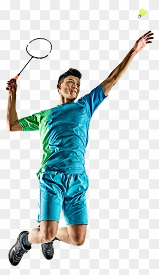 Accurate Flight Pattern - Man Playing Badminton Clipart