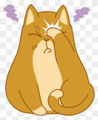 #cat #fatcat #sticker #stickers #facepalm #ugh #sigh - Cat Yawns Clipart