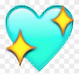 Sparkle Heart Emoji Transparent - Blue Sparkly Heart Emoji Clipart
