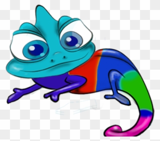 Colorful Clipart Chameleon - Cartoon - Png Download