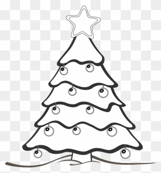 19 Black And White Christmas Tree Clip Library Stock - Christmas Tree Coloring Pages - Png Download