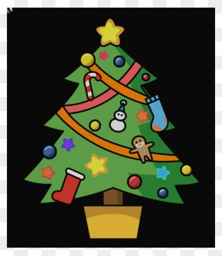 Free Christmas Tree Clip Art Borders Clipart Of Xmas - Christmas Tree Cartoon Clipart Png Transparent Png