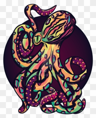 Psychedelic By Indaann - Psychedelic Octopus Clipart