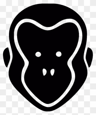 Monkey Silhouette Head For Vinyl Clipart