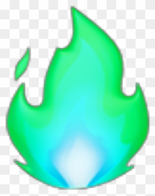 Fire Fuego Lightblue Celeste Green Verde Emoji Freetoedit - Iphone Fire Emoji Clipart